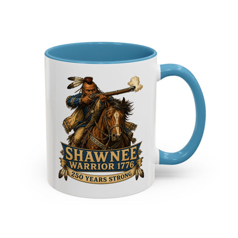 Shawnee Warrior Coffee Mug — 1776 Mounted Warrior Shooting A Musket