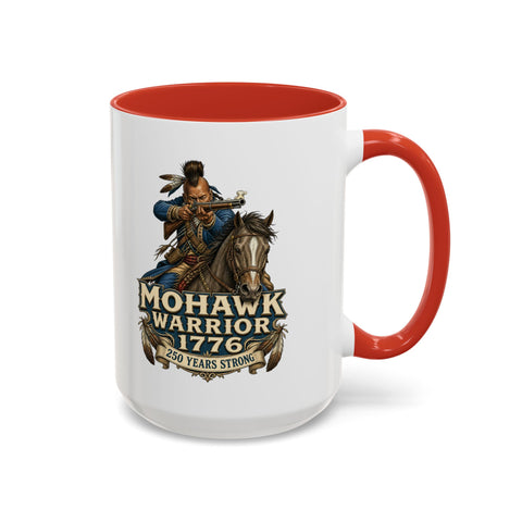 Mohawk Warrior Coffee Mug — 1776 Mounted Warrior Shooting A Musket