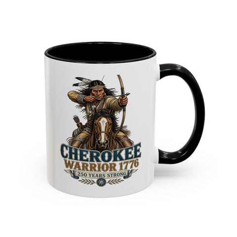 Cherokee Warrior 1776 Coffee Mug — Mounted Warrior Shooting A Bow