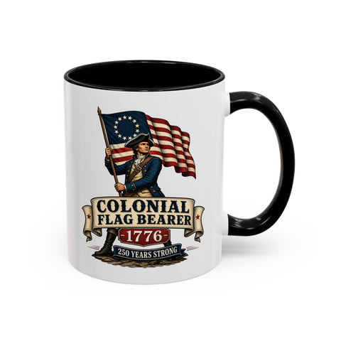 Colonial Flag Bearer 1776 Mug – Patriotic 250th Anniversary Coffee Mug