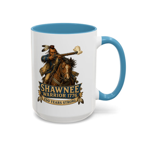 Shawnee Warrior Coffee Mug — 1776 Mounted Warrior Shooting A Musket