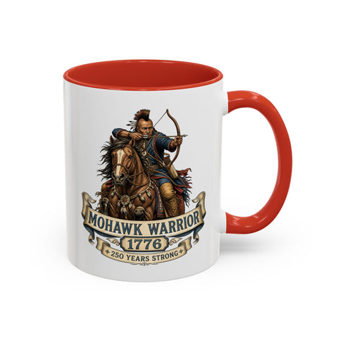 Mohawk Warrior 1776 Coffee Mug - Mounted Warrior Shooting A Bow