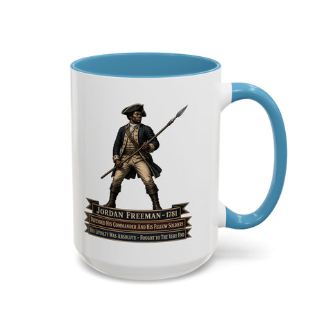 Jordan Freeman 1781 Patriot Coffee Mug — Gave His Life Protecting His Fellow Patriots