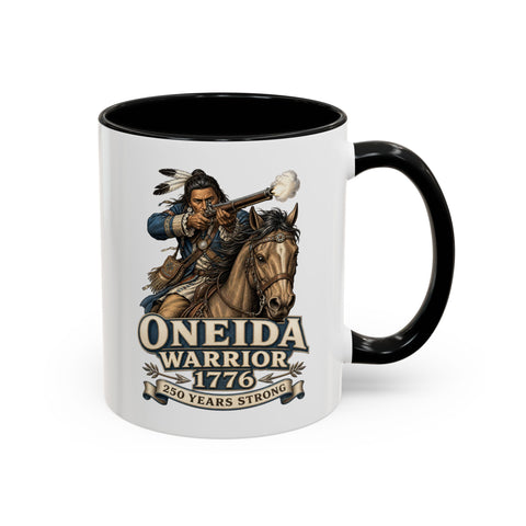 Oneida Warrior Mug - 1776 Mounted Warrior Shooting A Musket