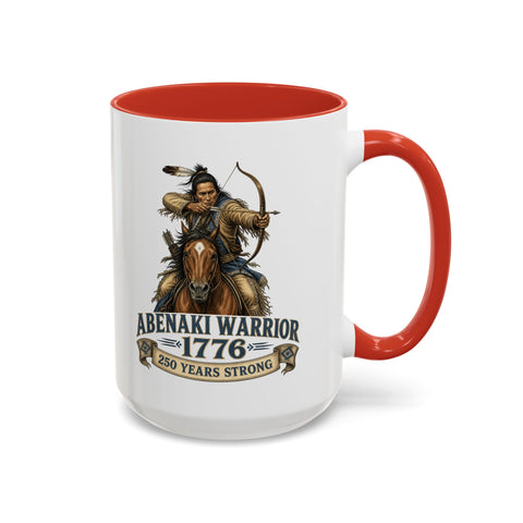 Abenaki Warrior Coffee Mug — 1776 Abenaki Warrior Mounted Warrior Shoot A Bow