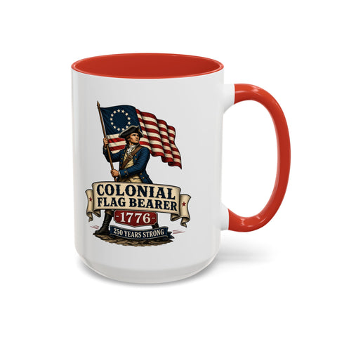 Colonial Flag Bearer 1776 Mug – Patriotic 250th Anniversary Coffee Mug
