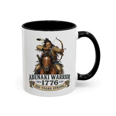 Abenaki Warrior Coffee Mug — 1776 Abenaki Warrior Mounted Warrior Shoot A Bow
