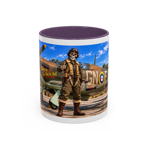 Skeleton Fighter Pilot Mug – RAF WWII Harrican Coffee Mug – Funny Dark Humor Gift for Pilots - Laugh Supply