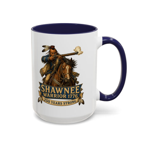 Shawnee Warrior Coffee Mug — 1776 Mounted Warrior Shooting A Musket