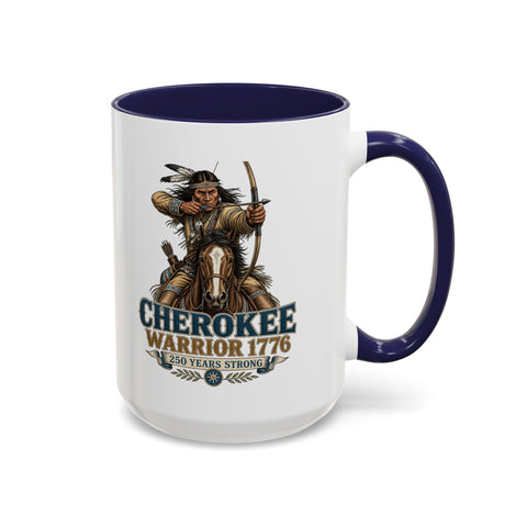 Cherokee Warrior 1776 Coffee Mug — Mounted Warrior Shooting A Bow