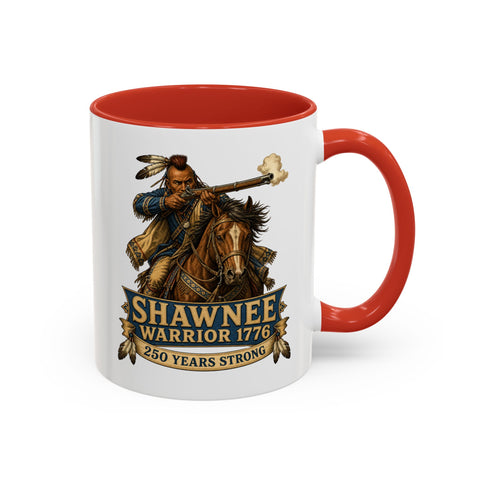 Shawnee Warrior Coffee Mug — 1776 Mounted Warrior Shooting A Musket