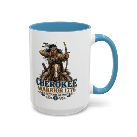 Cherokee Warrior 1776 Coffee Mug — Mounted Warrior Shooting A Bow