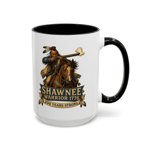 Shawnee Warrior Coffee Mug — 1776 Mounted Warrior Shooting A Musket