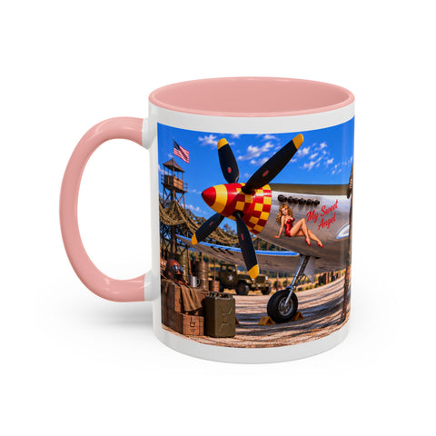 Skeleton Fighter Pilot Mug – P-51 Mustang WWII Retro Aviation Coffee Mug – Funny Dark Humor Gift for Pilots - Laugh Supply