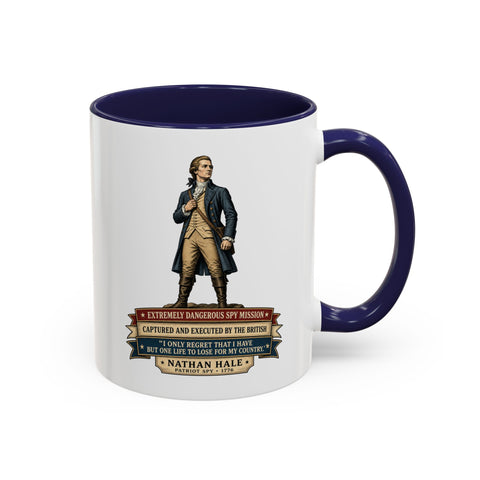Nathan Hale Historical Coffee Mug — "I Only Regret That I Have But One Life"