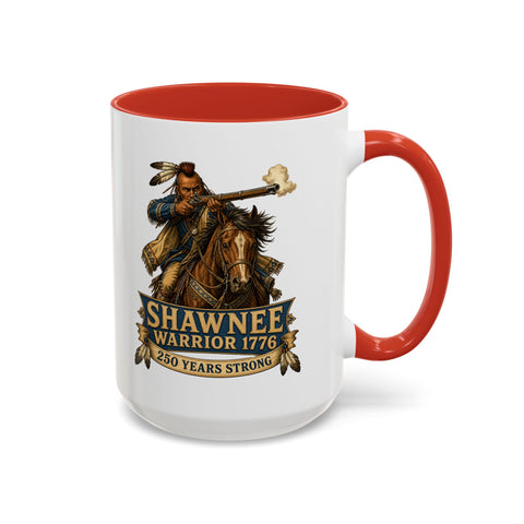 Shawnee Warrior Coffee Mug — 1776 Mounted Warrior Shooting A Musket