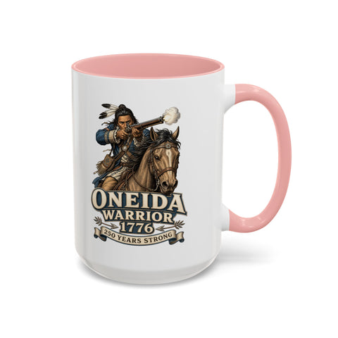 Oneida Warrior Mug - 1776 Mounted Warrior Shooting A Musket