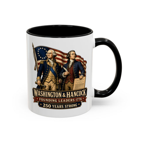 Washington & Hancock Coffee Mug — Founding Leaders 1776