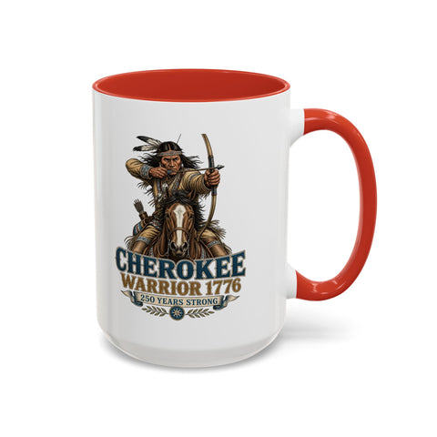 Cherokee Warrior 1776 Coffee Mug — Mounted Warrior Shooting A Bow