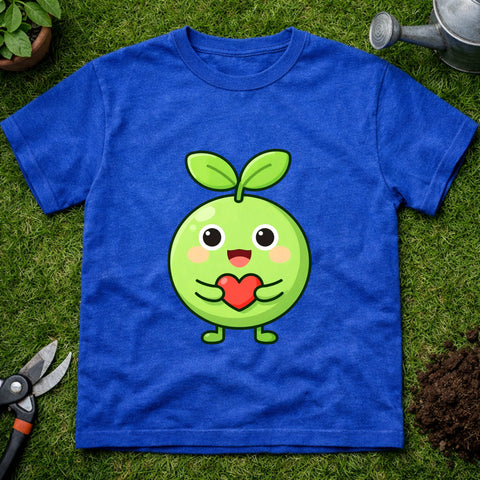 Cute Green Sprout Character T-Shirt — Kawaii Heart-Love Graphic Tee | Unisex Gildan 6400