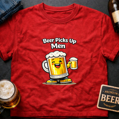 **“Beer Picks Up Men” – Funny Beer T‑Shirt**