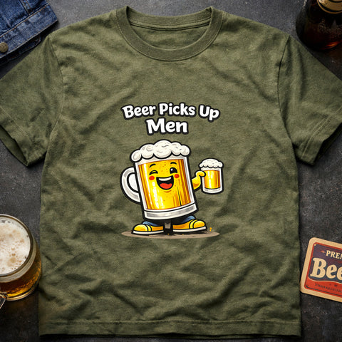 **“Beer Picks Up Men” – Funny Beer T‑Shirt**