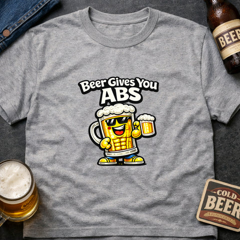 **“Beer Gives You Abs” – Funny Beer Lover T‑Shirt**