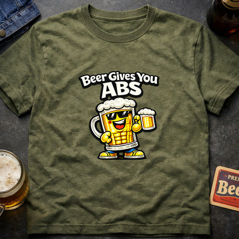 **“Beer Gives You Abs” – Funny Beer Lover T‑Shirt**