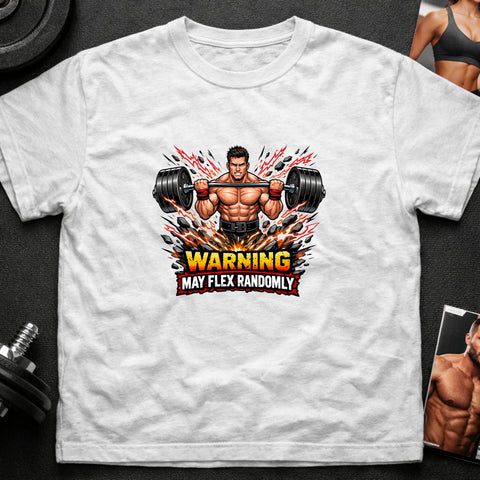 **“Warning May Flex Randomly” – Black Hair Caucasian Male Barbell Edition**