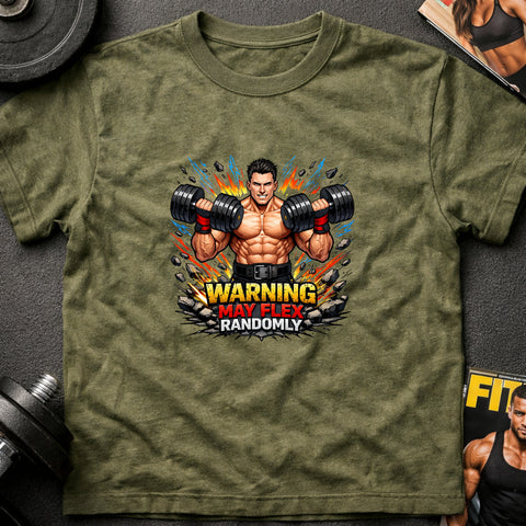 **“Warning May Flex Randomly” – Black Hair Caucasian Male Dumbbells Edition**