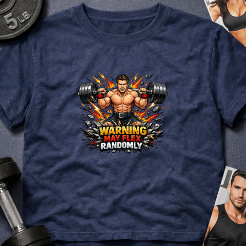 **“Warning May Flex Randomly” – Brunette Hair Caucasian Male Barbell Edition**