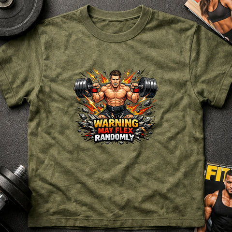 **“Warning May Flex Randomly” – Brunette Hair Caucasian Male Barbell Edition**