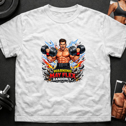 **“Warning May Flex Randomly” – Brunette Hair Caucasian Male Dumbbells Edition**