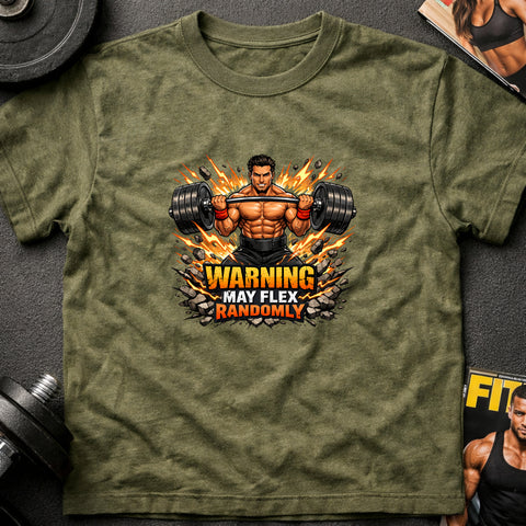 **“Warning May Flex Randomly” – Mediterranean Male Barbell Edition**