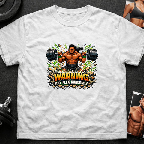 **“Warning May Flex Randomly” – Native American Male Barbell Edition**