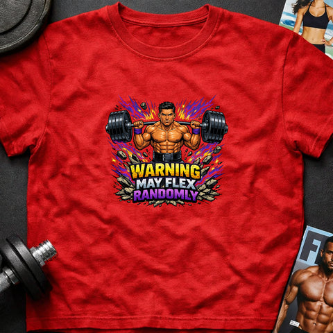 **“Warning May Flex Randomly” – Hispanic Male Barbell Edition**