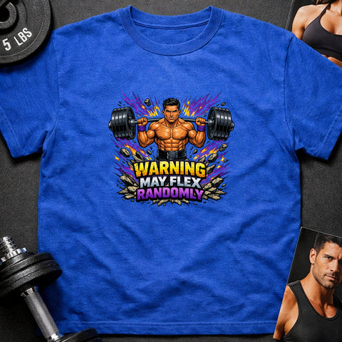 **“Warning May Flex Randomly” – Hispanic Male Barbell Edition**
