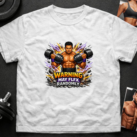 **“Warning May Flex Randomly” – Hispanic Male Dumbbells Edition**