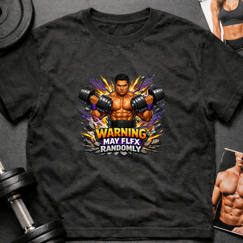 **“Warning May Flex Randomly” – Hispanic Male Dumbbells Edition**