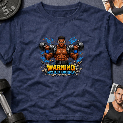 **“Warning May Flex Randomly” – Black Male Dumbbells Edition**