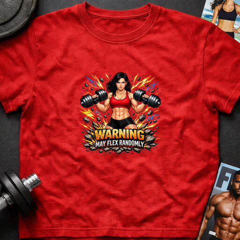**“Warning May Flex Randomly” – Black Hair Caucasian Female Dumbbells Edition**