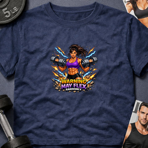 **“Warning May Flex Randomly” – Hispanic Female Dumbbells Edition**