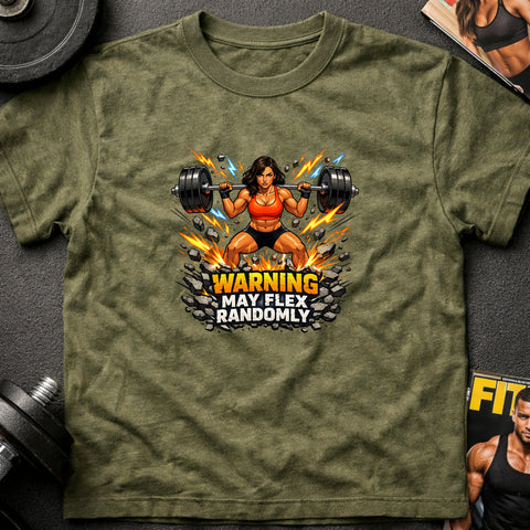 **“Warning May Flex Randomly” – Mediterranean Female Barbell Edition**