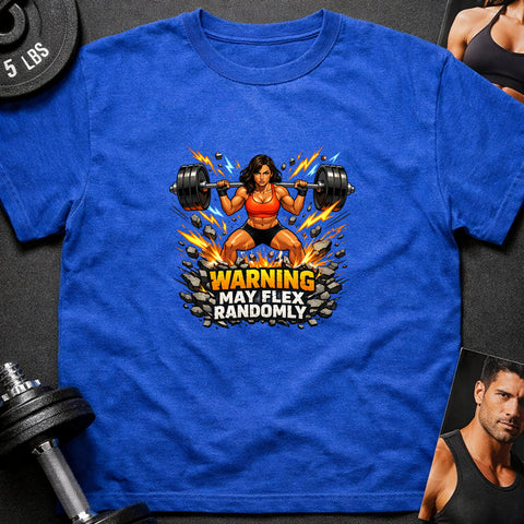 **“Warning May Flex Randomly” – Mediterranean Female Barbell Edition**