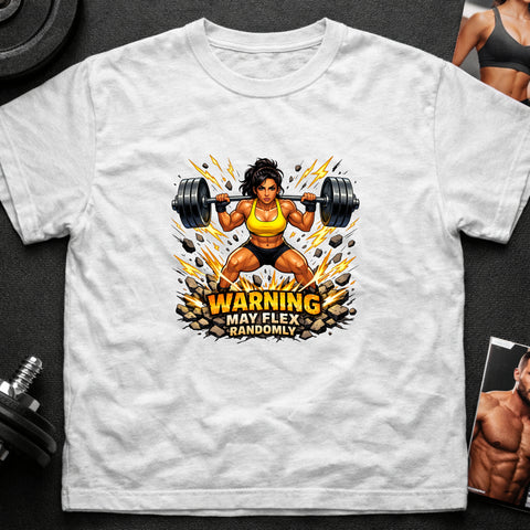 **“Warning May Flex Randomly” – Middle Eastern Female Barbell Edition**