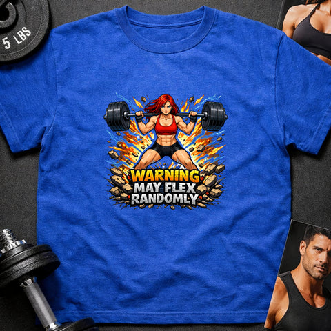 **“Warning May Flex Randomly” – Red Hair Caucasian Female Barbell Edition**