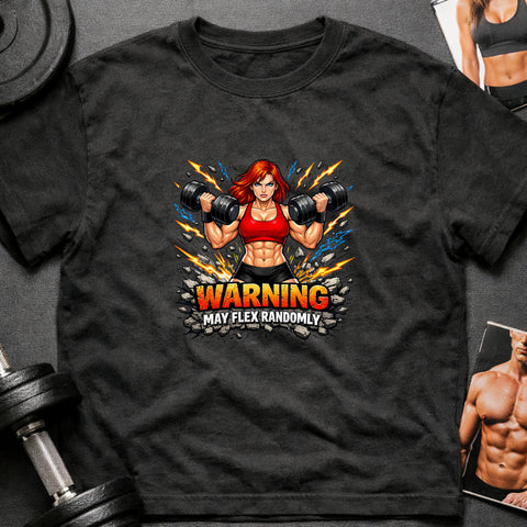 **“Warning May Flex Randomly” – Red Hair Caucasian Female Dumbbells Edition**