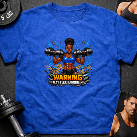 **“Warning May Flex Randomly” – Black Female Dumbbells Edition**