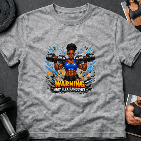 **“Warning May Flex Randomly” – Black Female Dumbbells Edition**