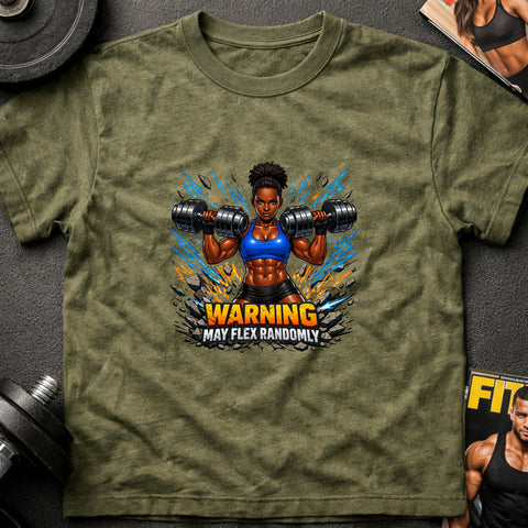 **“Warning May Flex Randomly” – Black Female Dumbbells Edition**